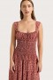 Women Dresses | Faithfull The Brand Yerres Midi Dress Peony Stamp Garnet