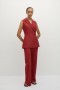 Women Matching Sets | Faithfull The Brand Florine Blazer Deep Red