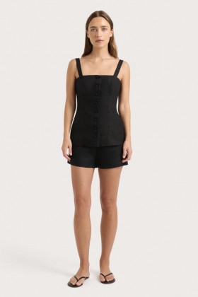  Calcinha feminina | Shorts curtos Lila da Faithfull The Brand, preto