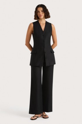  Blusas femininas | Colete Eloise da Faithfull The Brand, preto