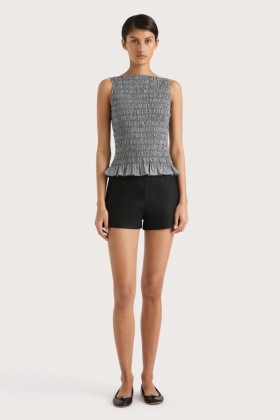 Blusas femininas | Blusa Margot da Faithfull The Brand com estampa xadrez vichy preta