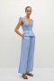  Damskie pasujące zestawy | Spodnie Faithfull The Brand Martine Micro Gingham Soft Blue