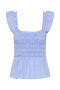 Topuri pentru femei | Faithfull Top Eudora cu imprimeu micro-carton, albastru pal