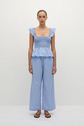  Kadın Eşleşen Takımlar | Faithfull The Brand Martine Pantolon Mikro Gingham Açık Mavi