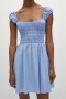  Dámské šaty | Faithfull The Brand Lene Mini Dress Micro Gingham Soft Blue