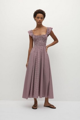  Dámské šaty | Faithfull The Brand Eudora Midi šaty Gingham tmavě červené