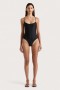  Dameszwembroek | Faithfull The Brand Cabo String One Piece Zwart