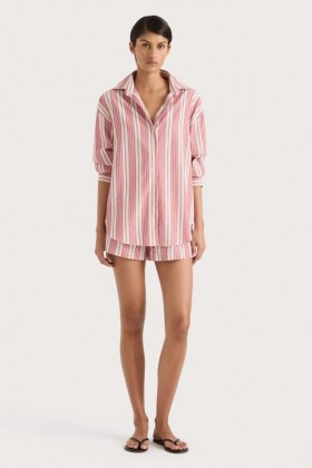  Dames Tops | Faithfull The Brand En Vau Shirt Cherry Stripe