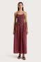 Naisten mekot | Faithfull The Brand Aya String Maxi Dress Viininpunainen Raidallinen