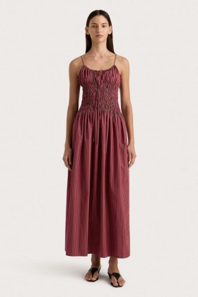  Naisten mekot | Faithfull The Brand Aya String Maxi Dress Viininpunainen Raidallinen