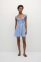  Damenkleider | Faithfull The Brand Lene Minikleid Micro-Gingham Hellblau